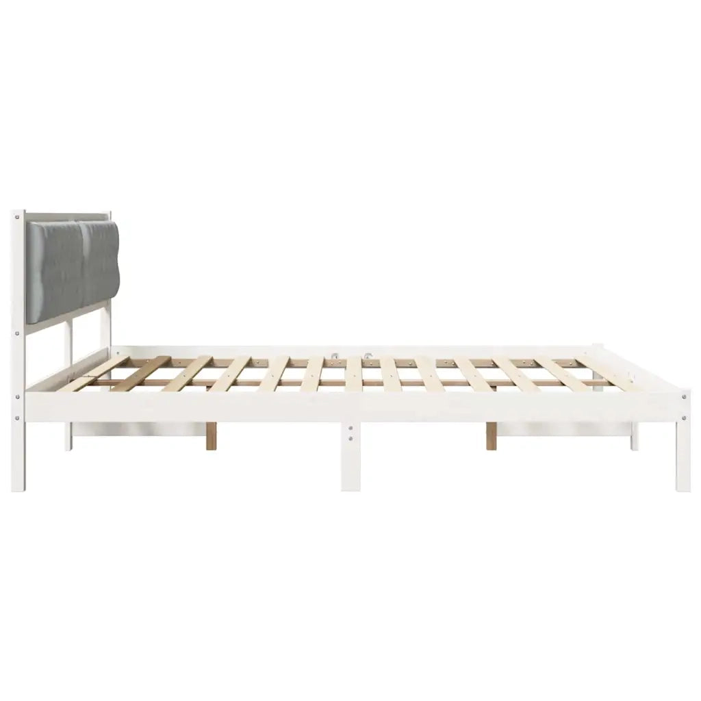 Struttura del letto Grigio chiaro 200 x 200 cm Pino massello