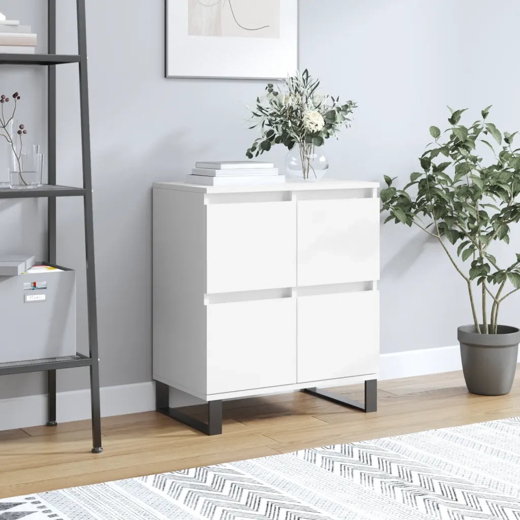 Credenza-Buffet-Armadio da cucina Bianca 60x35x70 cm in Legno Multistrato 995709