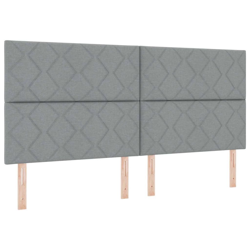 Letto ottomano con materasso 2 pz Grigio Chiaro Tessuto 3457883