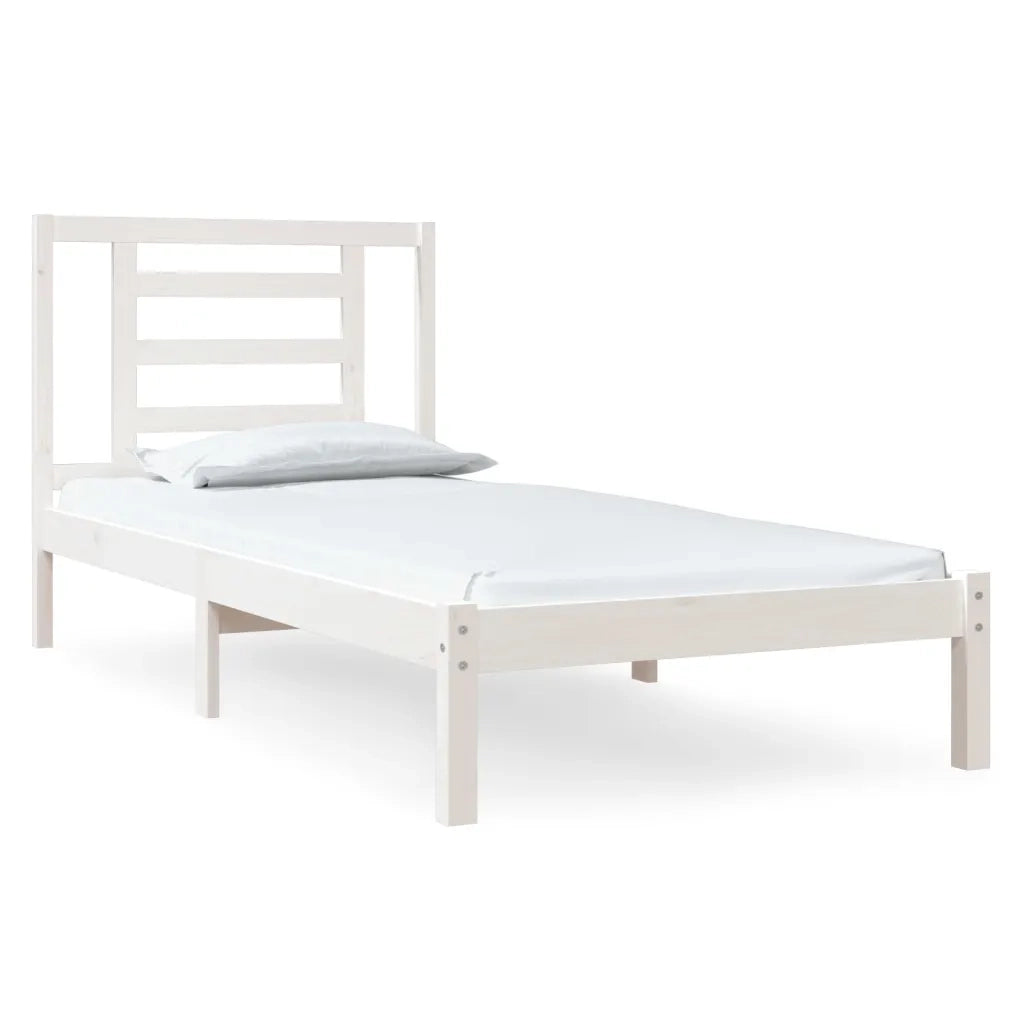 Giroletto senza Materasso Bianco 90x200 cm Legno Massello Pino 3104334