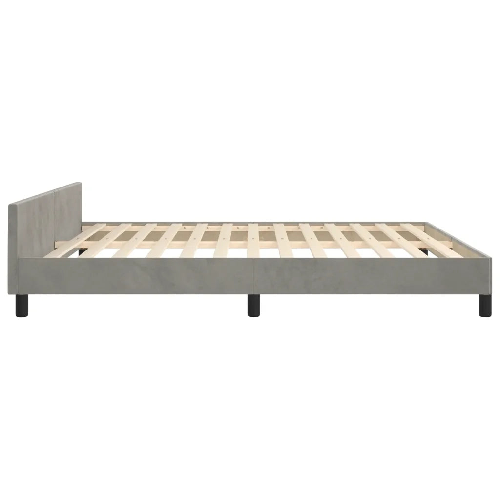 Giroletto con Testiera Grigio Chiaro 180x200 cm in Velluto cod mxl 60598