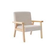Poltrona scandinava per bambini in velluto a coste e legno di gomma,