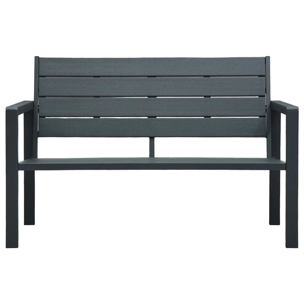 Panchina da Giardino 120 cm in HDPE Grigia con Aspetto Legno 47874