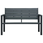 Panchina da Giardino 120 cm in HDPE Grigia con Aspetto Legno 47874