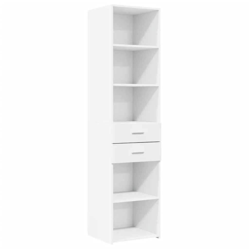 Buffet credenza cassettiera mobiletto mobile contenitore organizer cucina soggiorno salotto alto 45 x 42,5 x 185 cm legno ingegnerizzato bianco 02_0032456