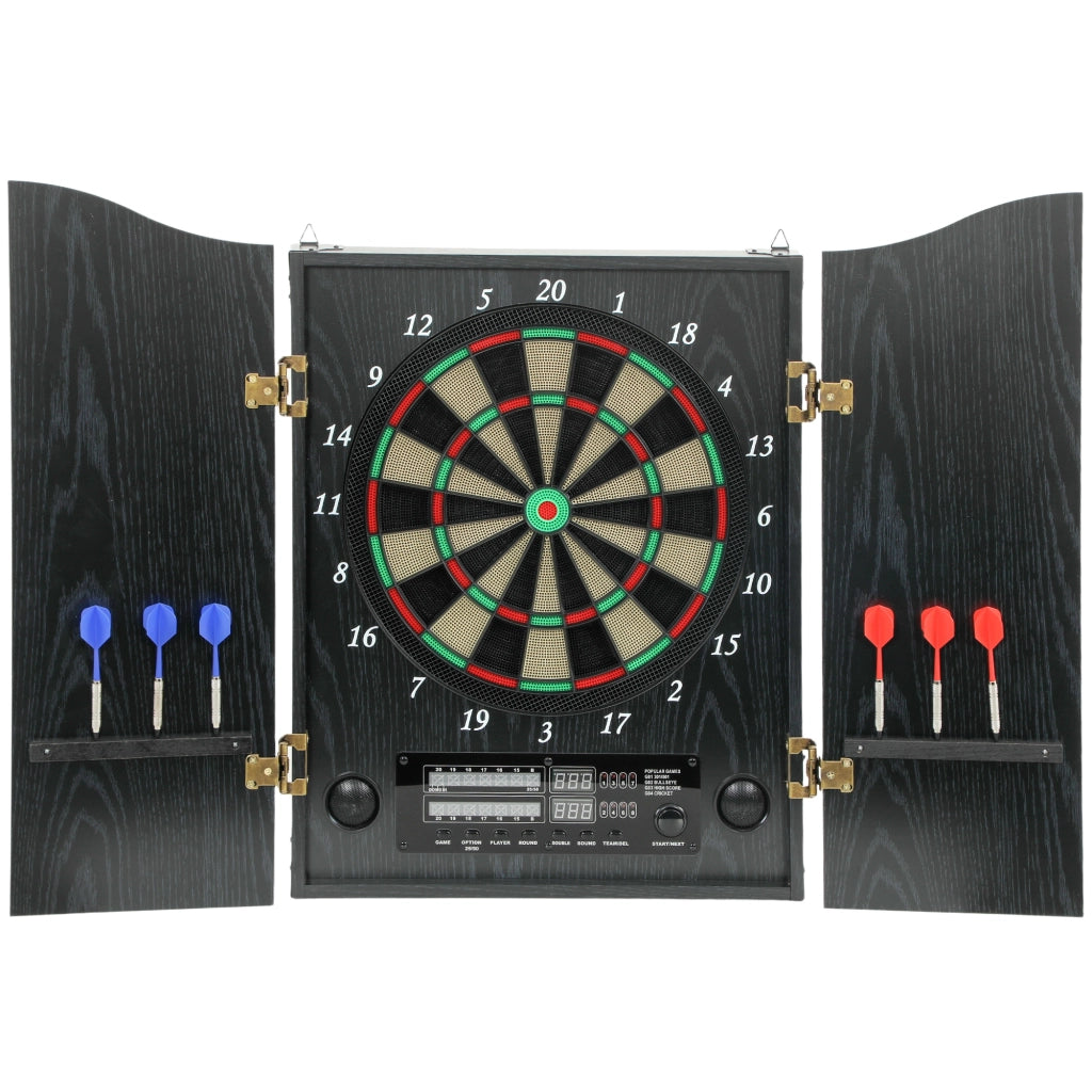 Bersaglio elettronico con freccette ¨C Zephmum ¨C 6 dardi punta morbida, 2 LED, 202 variazioni