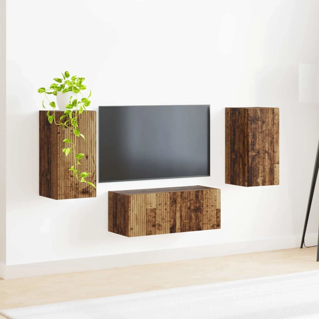Set mobile TV 6 pcs Legno vecchio Legno multistrato 3409067