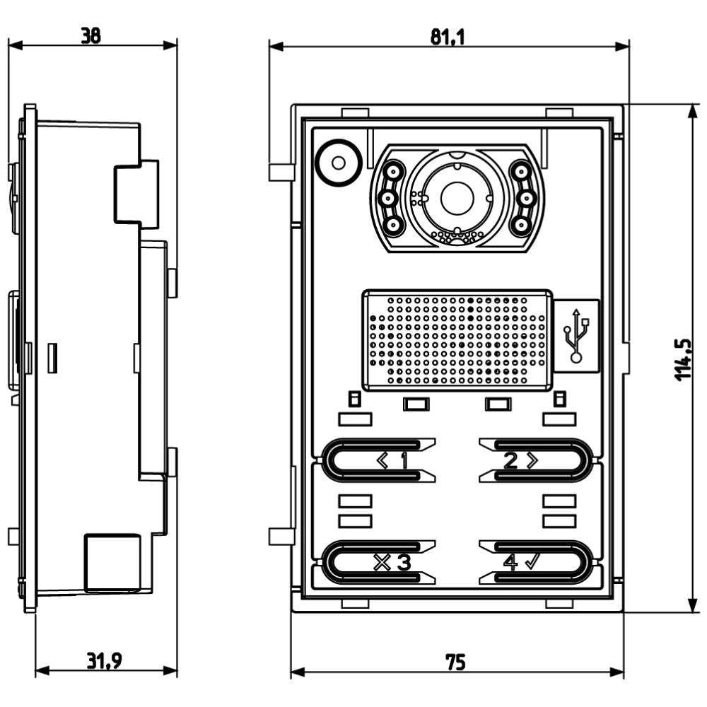 Vimar 41005 unità elettronica 2 fili plus a/v con telecamera grandangolare