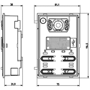 Vimar 41005 unità elettronica 2 fili plus a/v con telecamera grandangolare