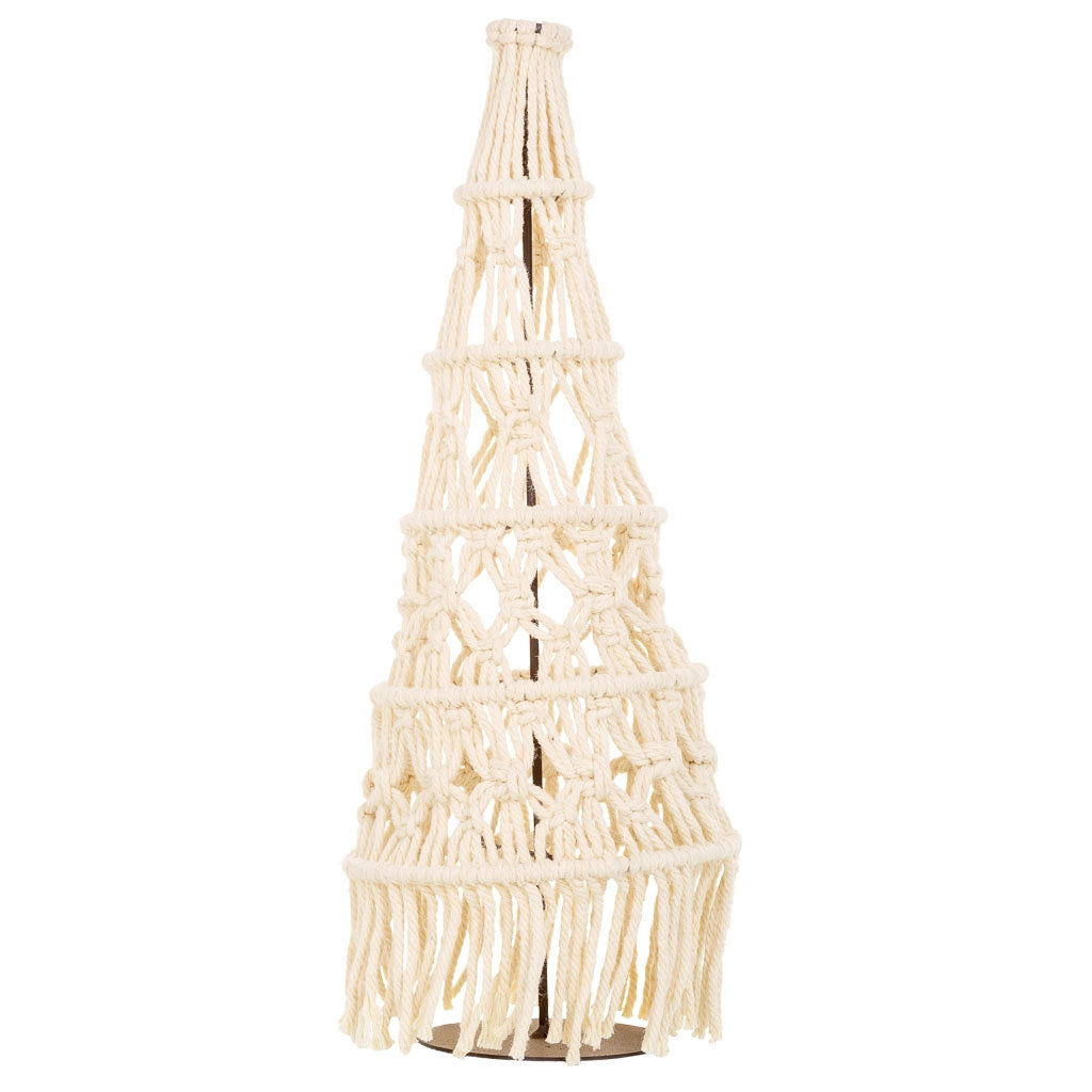 Albero decorativo in cotone intrecciato bianco d18x52h