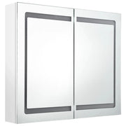 Mobile da bagno con specchio LED 80 x 12 x 68 cm bianco lucido 02_0006584