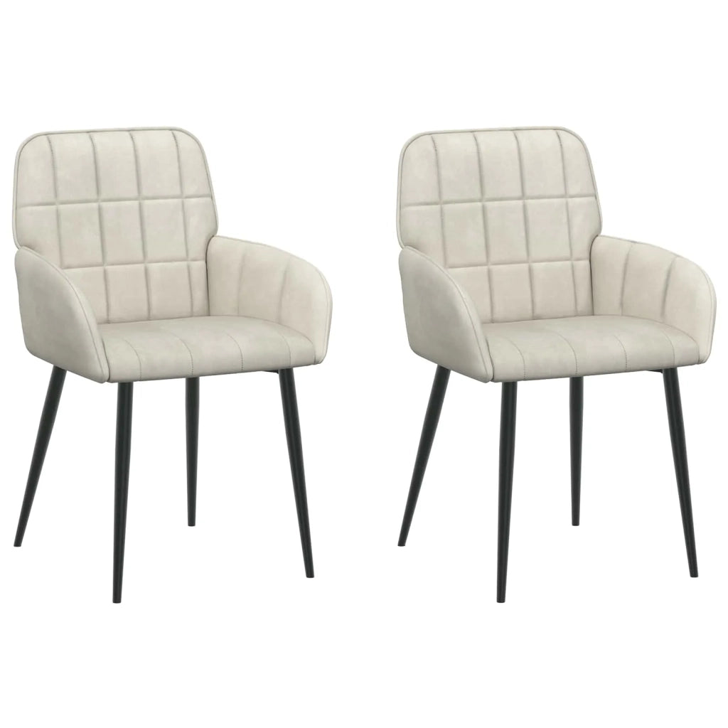 Sedie da pranzo 2 pcs Velluto (V) Crema 56,5 x 50 x 86 cm 42034277