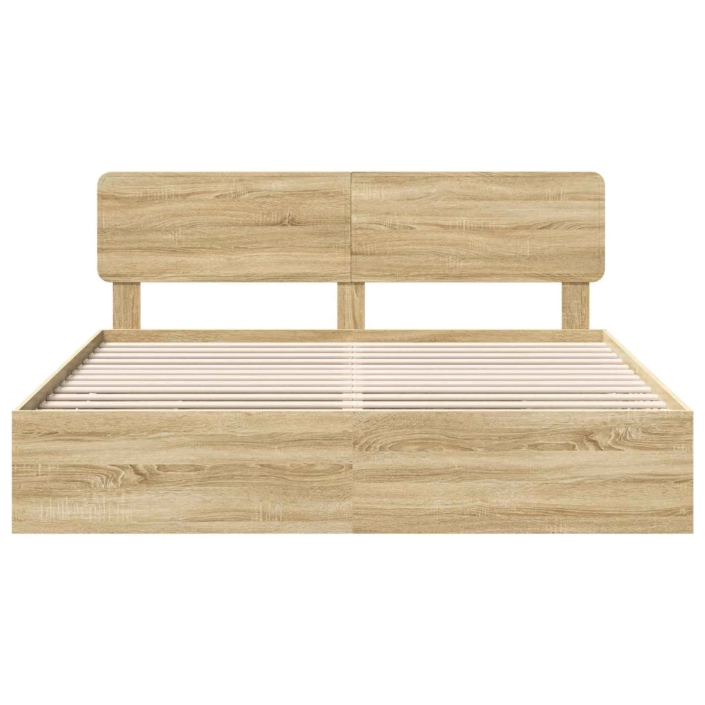 Struttura del letto con cassetto Rovere Sonoma 200 x 200 cm 3412152