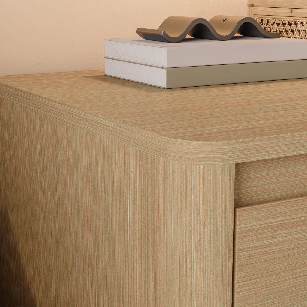 Comodino Takranmaa con 2 Cassetti 54x60x40cm Effetto Rovere [en.casa]