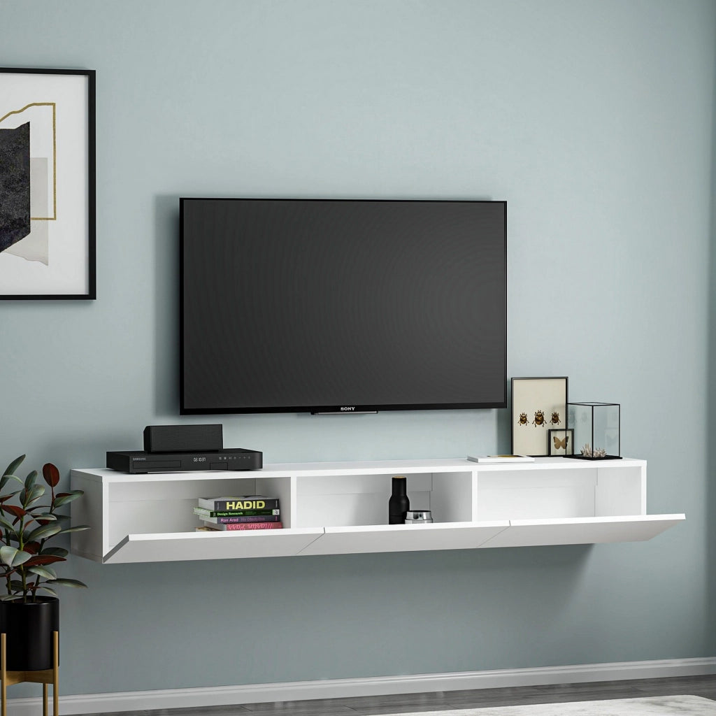 Lariano, Mobile Porta tv 3 Ante, 180x31x26h cm Bianco
