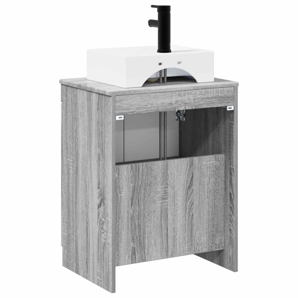 Set di mobili per il bagno Sonoma grigio Legno ingegnerizzato 3404246