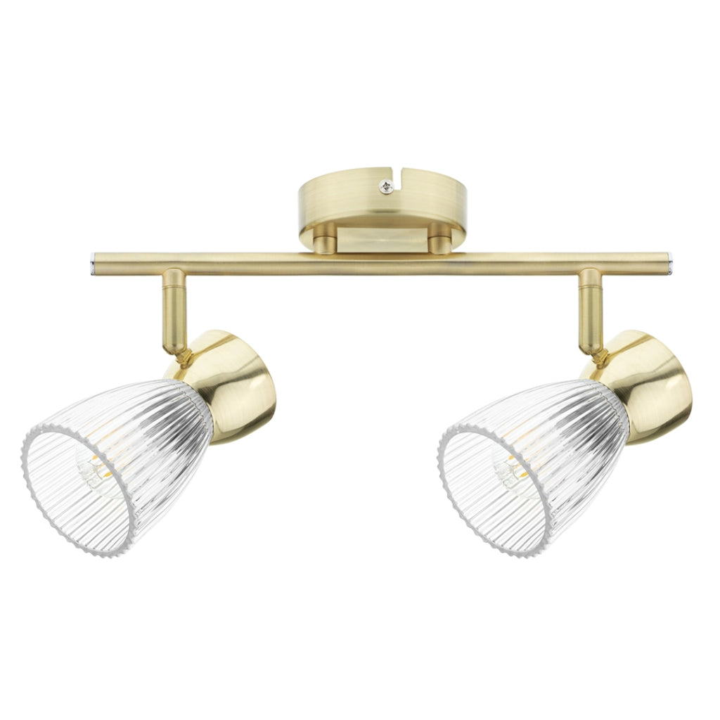Plafoniera Milagro BEST oro satinato 2 luci vetro E14 40W