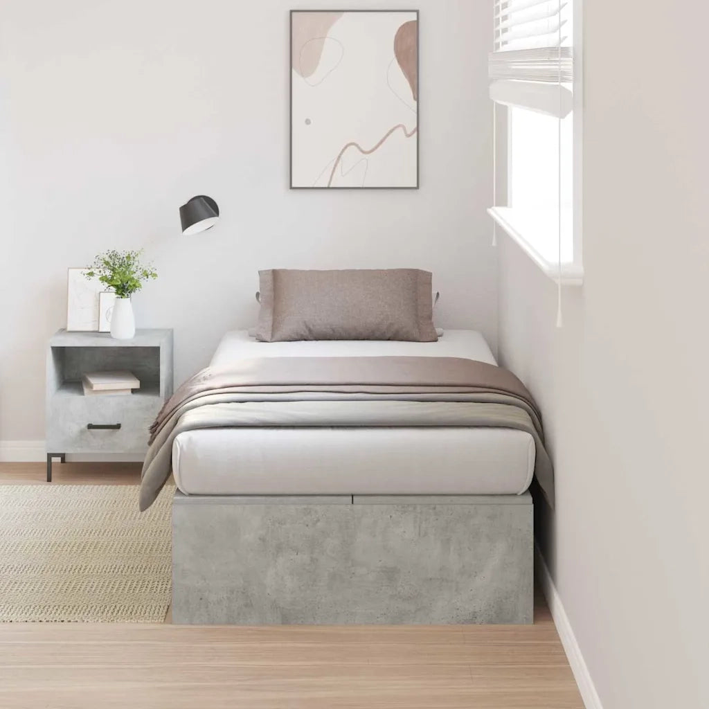 Struttura letto con contenitore Grigio cemento 100 x 200 cm 3335352