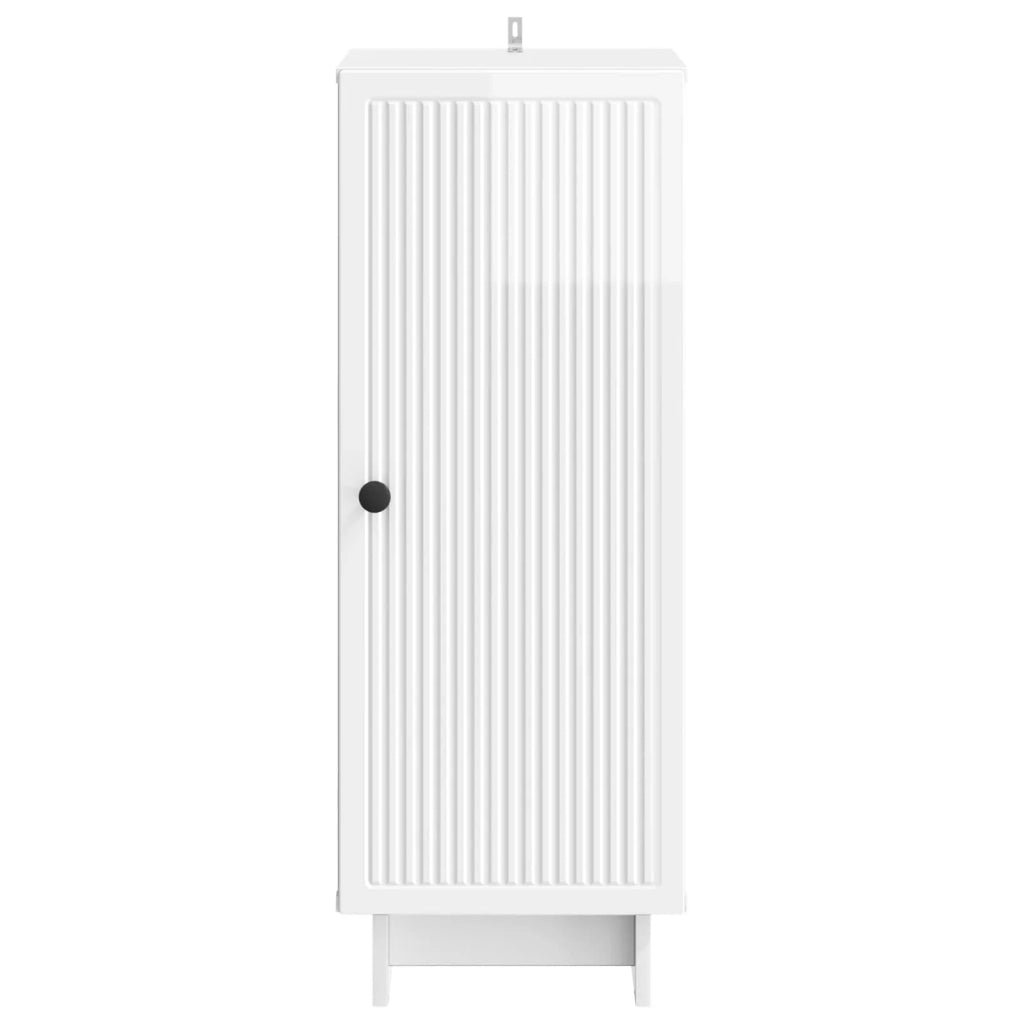 Credenza | Madia | Buffet da pranzo | Armadio da pranzo Bianco Lucido 33 x 34,5 x 90 cm Legno ingegnerizzato