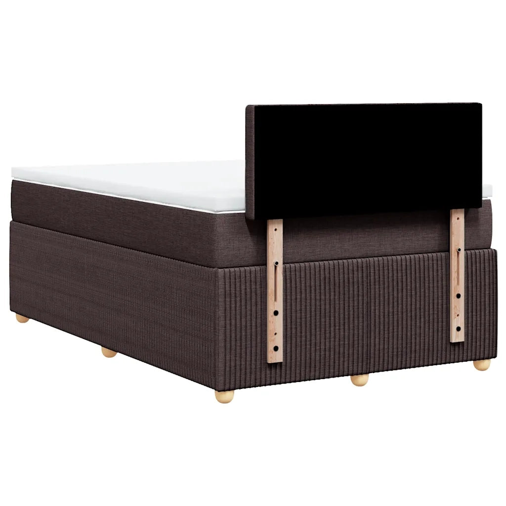 Giroletto a Molle con Materasso Marrone Scuro 120x190cm Tessuto