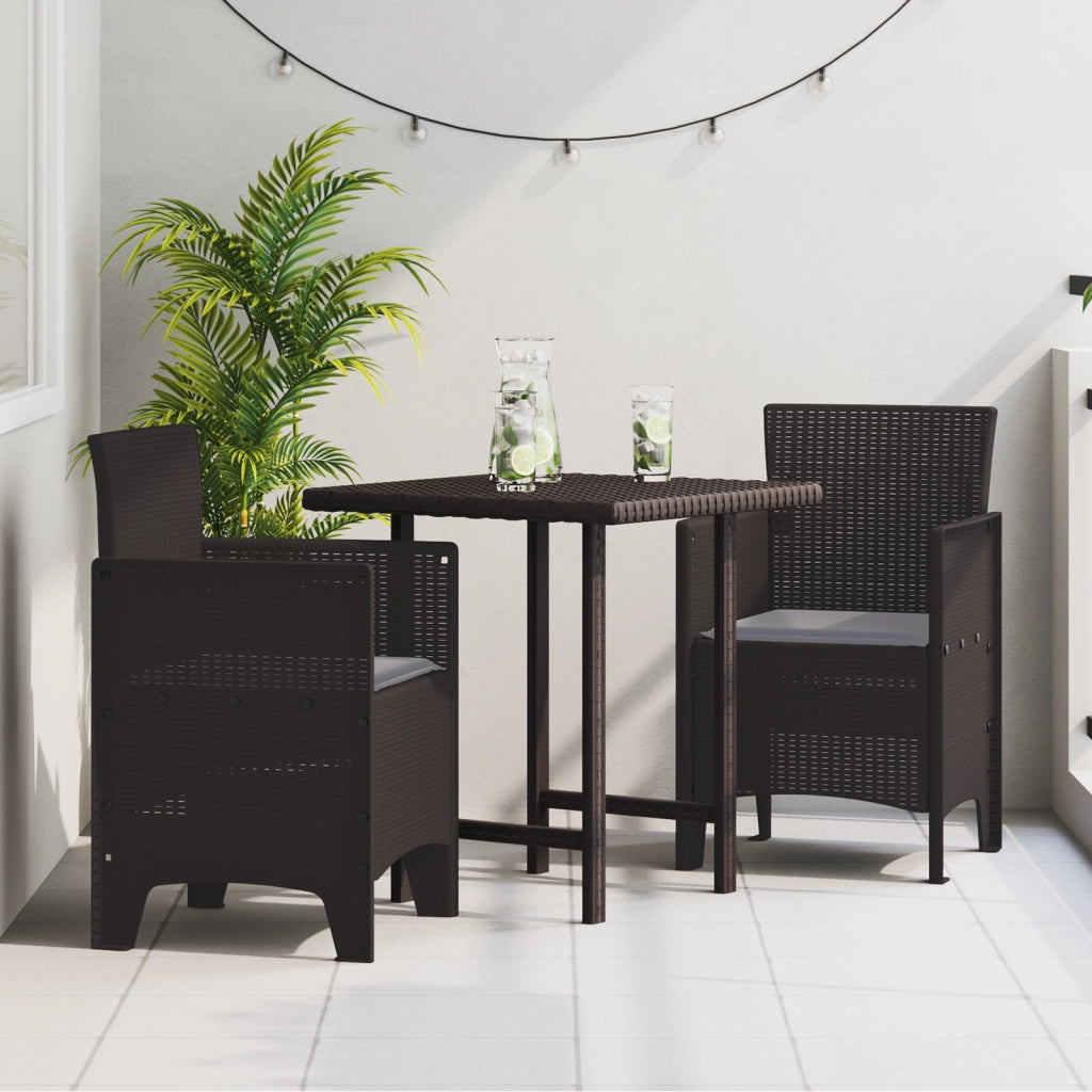 Sedie da Giardino con Cuscini 2 pz Marrone Polyrattan