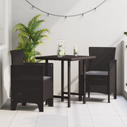 Sedie da Giardino con Cuscini 2 pz Marrone Polyrattan