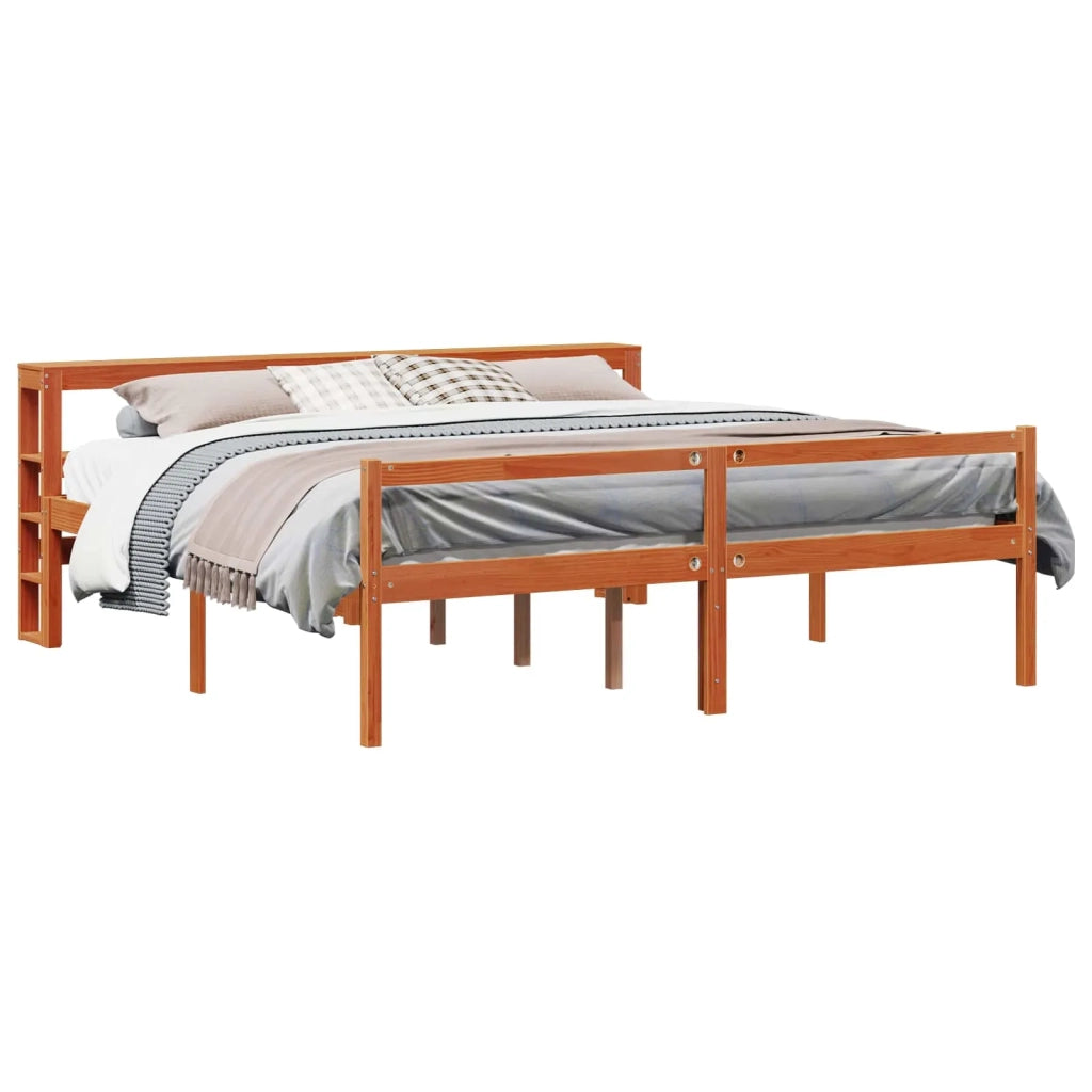 Struttura del letto 2 pcs Marrone cerato Legno di Pino Massello 3422717