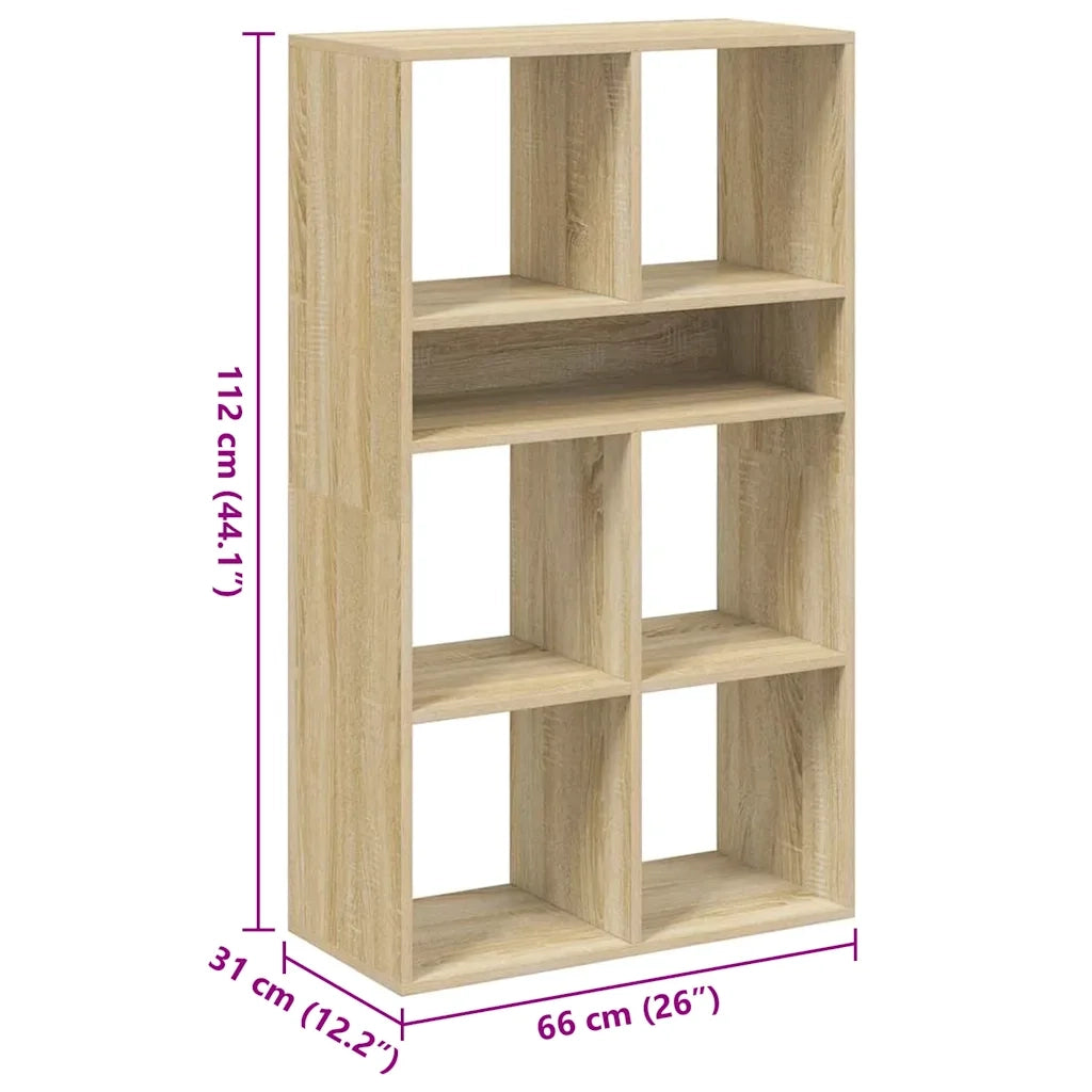Libreria Rovere Sonoma 66x31x112 cm in Legno Multistrato