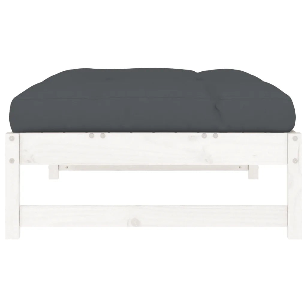 Poggiapiedi da Giardino 120x80 cm Legno Massello di Pino Bianco