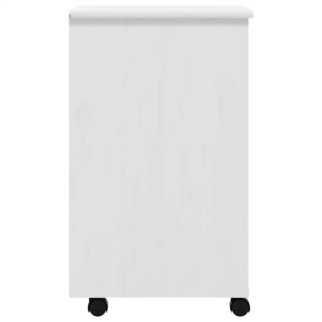 Mobiletto su ruote pratico con cassetti stile ufficio 34 x 39 x 65,5 cm realizzato in legno di pino bianco 02_0047172