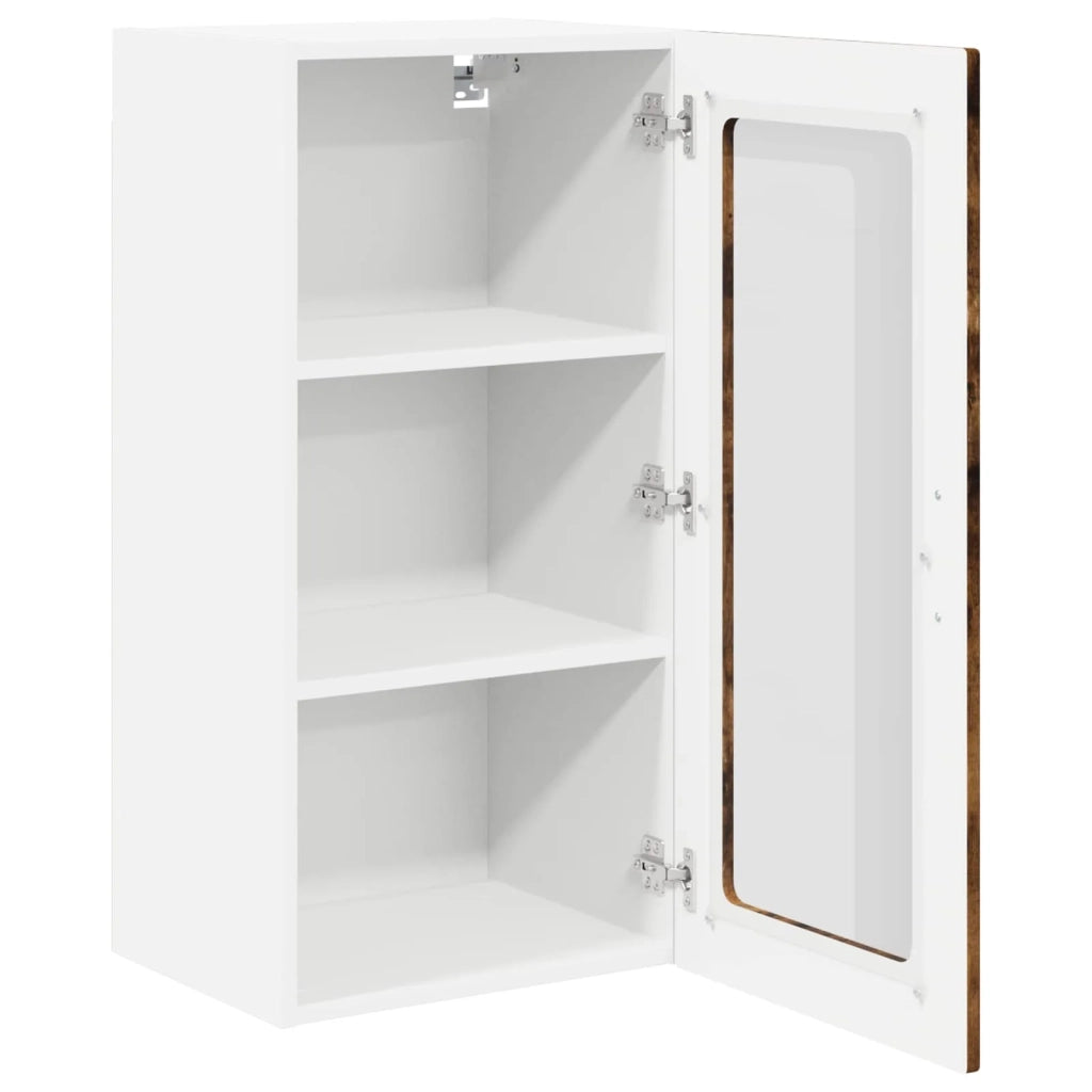 Mobile in vetro da parete LUCCA Rovere Fumo 40 x 31 x 80 cm 884995