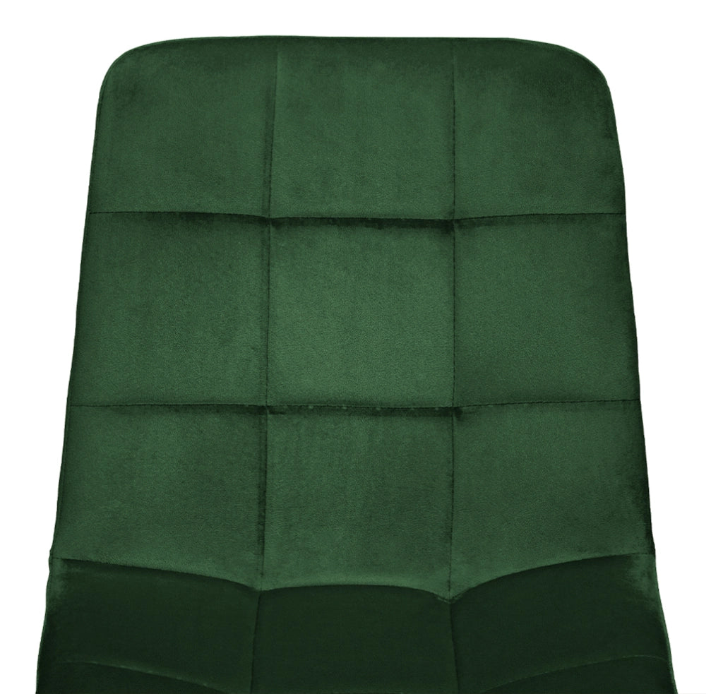 Sedia da pranzo imbottita in velluto verde scuro (2 pz.) - Karima - SD30KAPM