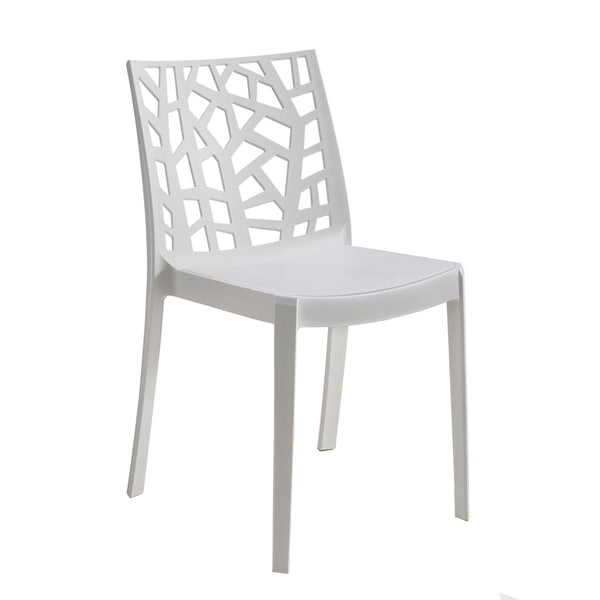 Sedia In Polipropilene Da Interno Esterno Giardino Impilabile Design Sedie Resistenti Moderne Per Terrazz Bianco/4 Sedie