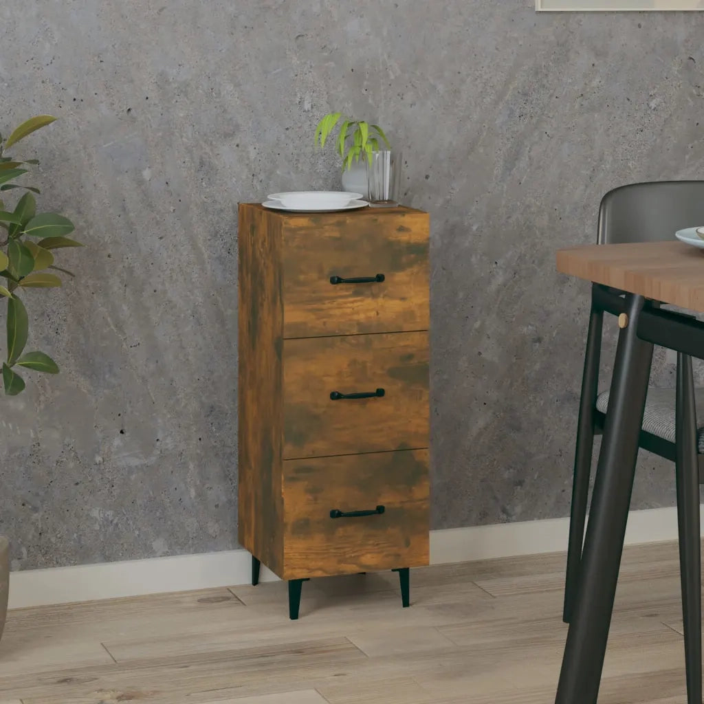 Credenza | Madia | Buffet da pranzo | Armadio da pranzo Rovere Fumo 34,5x34x90 cm in Legno Multistrato