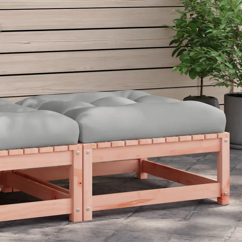 Sedia da giardino-Poggiapiedi da Giardino con Cuscino Legno Massello di Douglas 592482