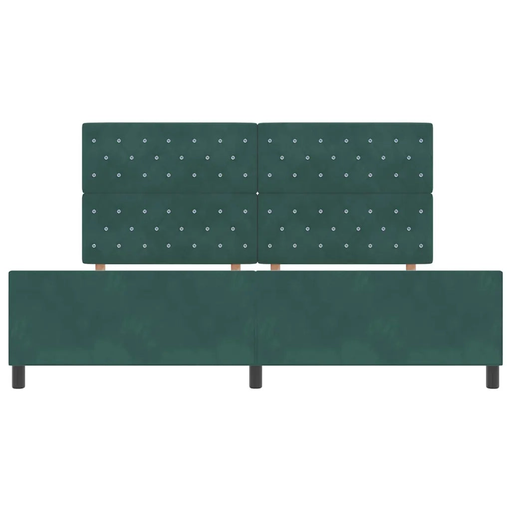 Letto a molle con testiera Verde Scuro 200 x 200 cm Velluto 3344900