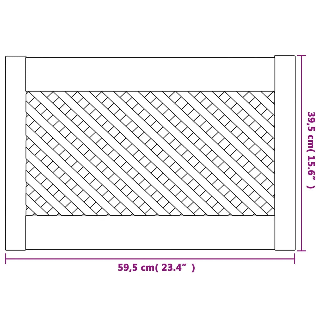 Ante con Design a Reticolo 2 pz 59,5x39,5 cm in Legno di Pino 372789