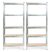 Set 2x scaffali a incastro per carichi pesanti 180x90x30cm Max 875kg l’uno Acciaio 5 ripiani