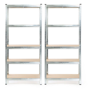 Set 2x scaffali a incastro per carichi pesanti 180x90x30cm Max 875kg l’uno Acciaio 5 ripiani