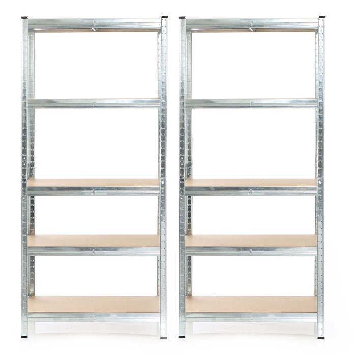 Set 2x scaffali a incastro per carichi pesanti 180x90x30cm Max 875kg l’uno Acciaio 5 ripiani