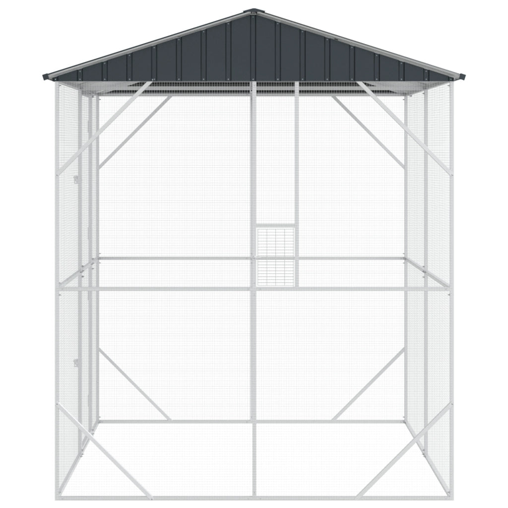 voliera per uccelli  antracite 210x227x247 cm acciaio