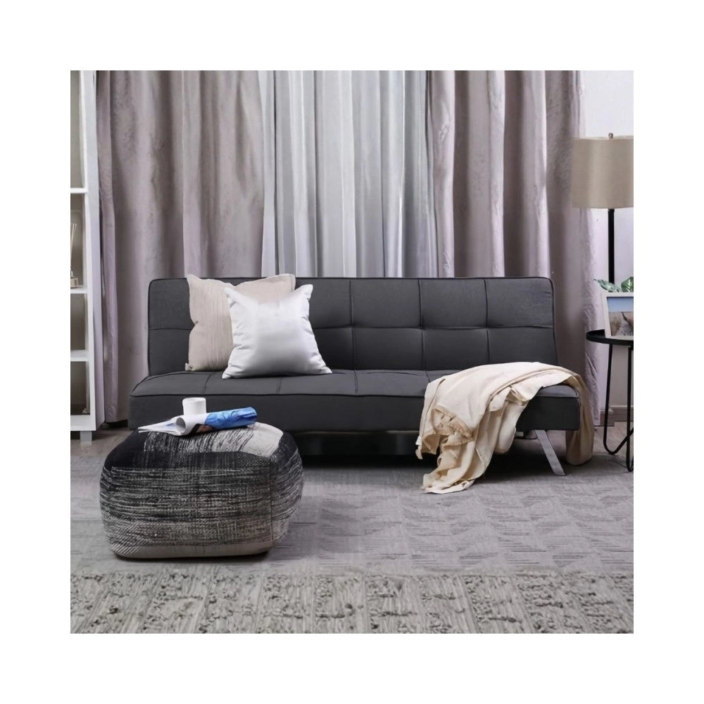 Divano click-clack Daynora grigio scuro con funzione letto 168x83x75.5H