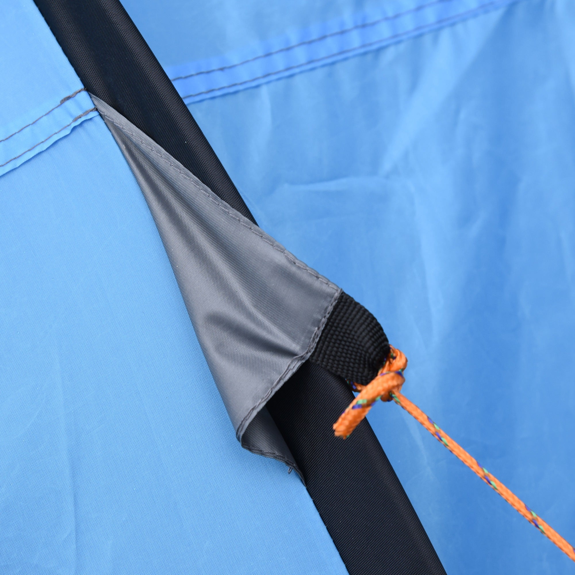 Tenda da Campeggio Pop Up 2 Posti 263,5x220x123 cm con 2 Porte 4 Finestre e Telo Impermeabile Blu