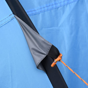 Tenda da Campeggio Pop Up 2 Posti 263,5x220x123 cm con 2 Porte 4 Finestre e Telo Impermeabile Blu