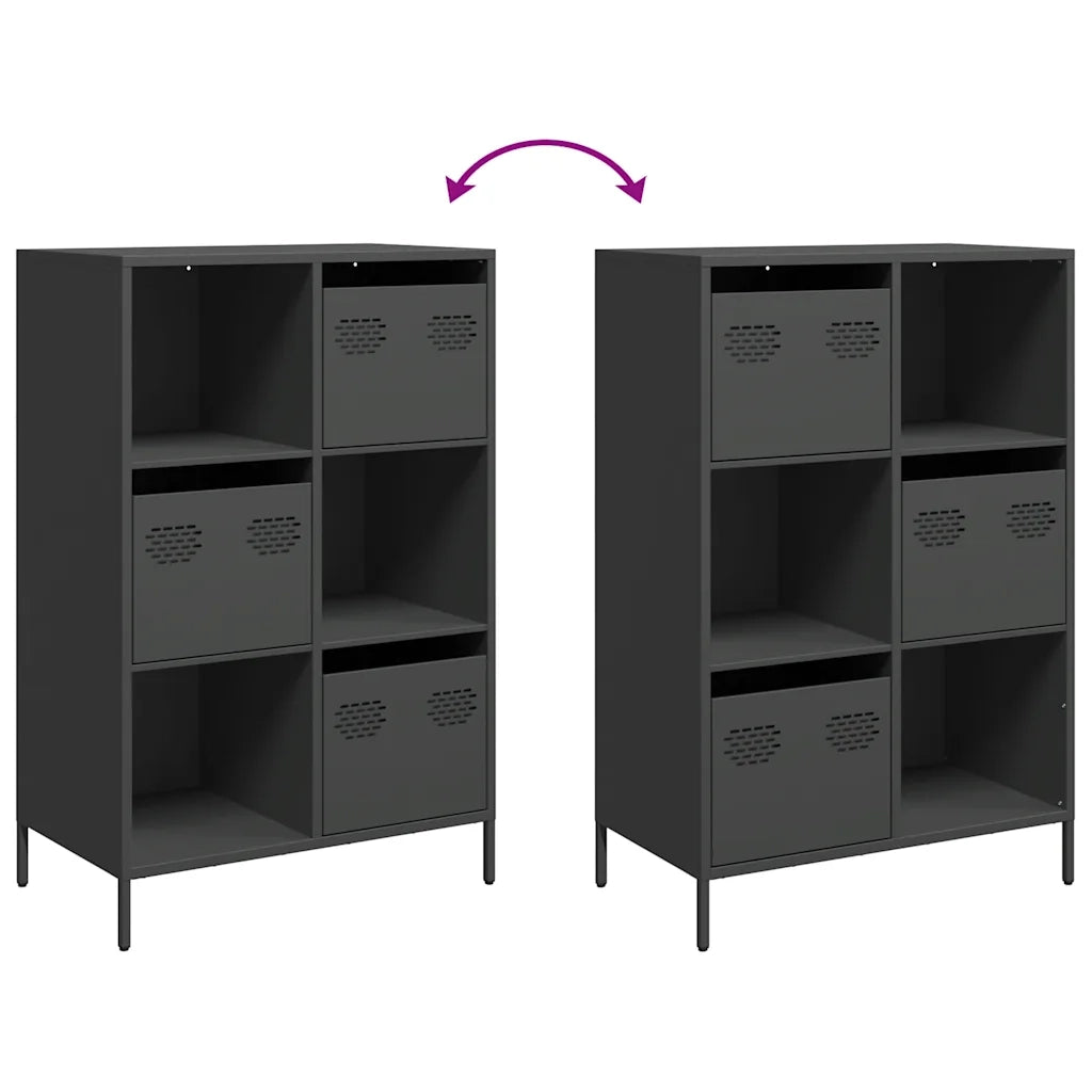 vidaXL Credenza Nera 68x39x103,5 cm in Acciaio