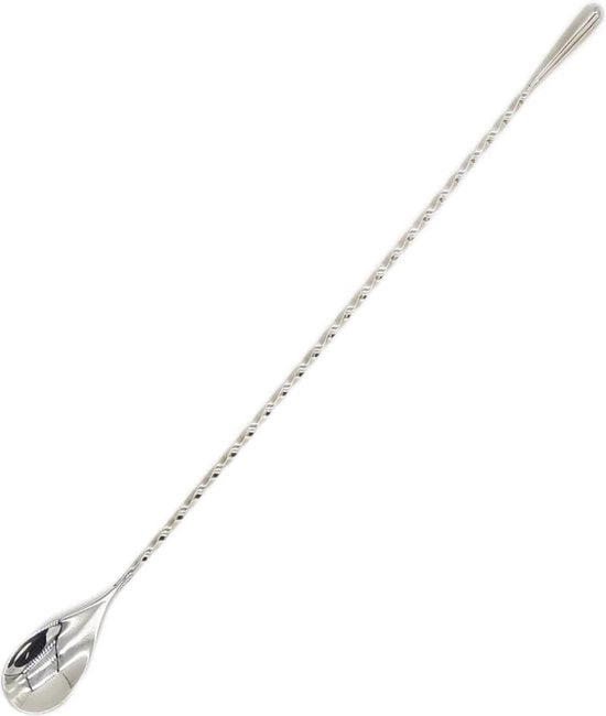 Barlepel in acciaio inossidabile per cocktail - Lunghezza 30 cm con disegno a spirale - Resistente e idoneo per lavastoviglie