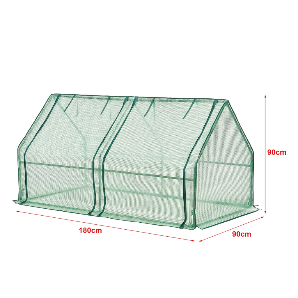 Mini Serra 'Nissewaard' da Balcone/Terrazza (LxPxA) 180 x 90 x 90 cm Copertura Reticolata Verde - Forma di Casetta [en.casa]