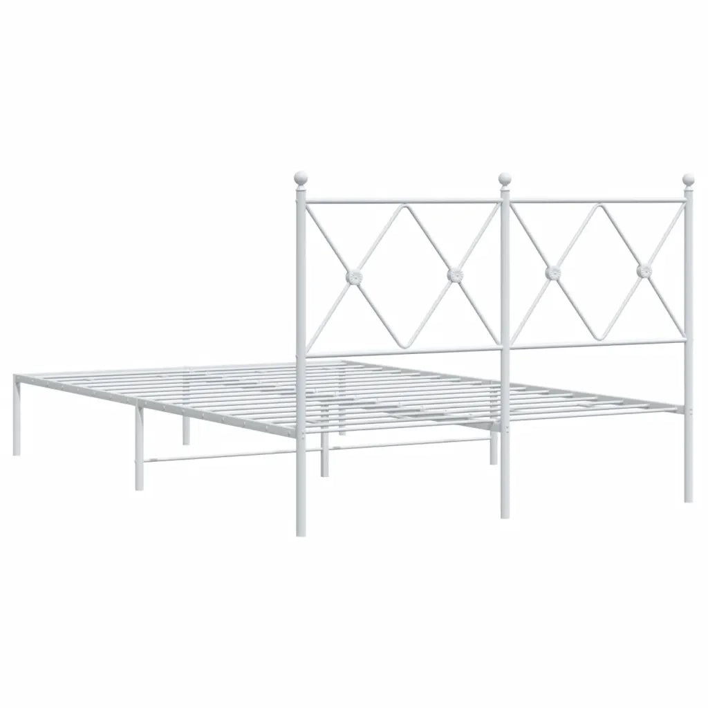 Giroletto con Testiera-Struttura Letto con testiera in Metallo Bianco 120x200 cm 951075