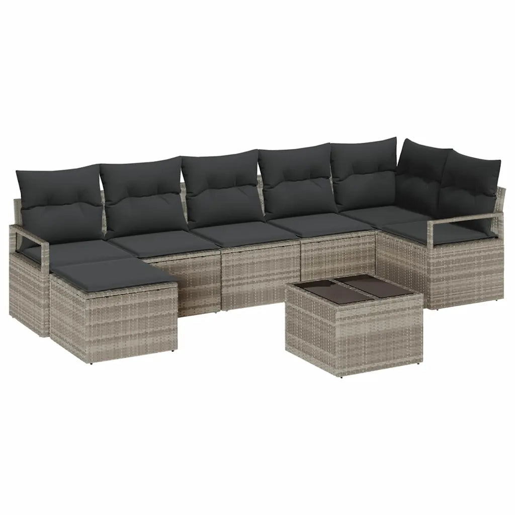 Set di divani con cuscino 9 pcs Grigio chiaro polyrattan 3355181