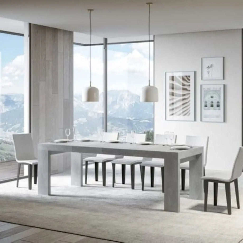 Tavolo allungabile 130/234x90 cm Roxell Premium colore cemento